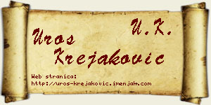 Uroš Krejaković vizit kartica
